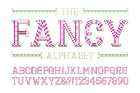 Fancy alphabet with numbers in fashionable festive style.のイラスト素材