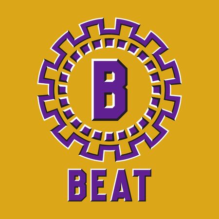 Optical illusion beat logo in round moving frame.のイラスト素材