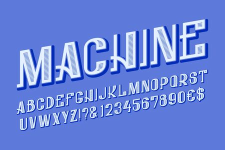 Machine letters, numbers and currency signs. Isolated english alphabet.のイラスト素材