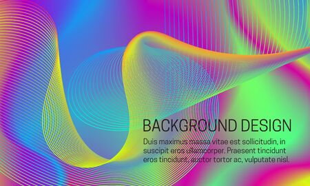 Vector smooth iridescent background with chaotic swirling guilloche element.のイラスト素材
