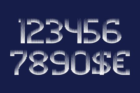 White halftone numbers with currency signs in monochrome urban style.のイラスト素材