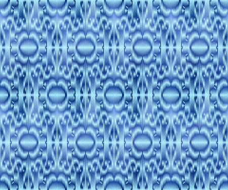 Indigo dyed textile seamless pattern. Repeatable ikat style background.のイラスト素材