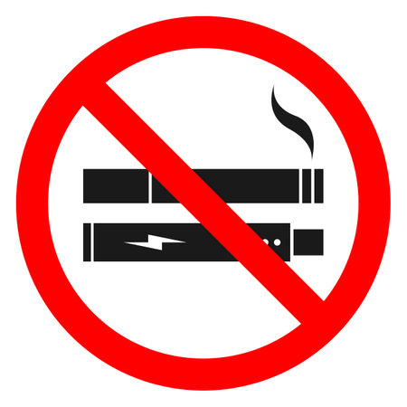 NO SMOKING, NO VAPING sign. vector illustration.のイラスト素材