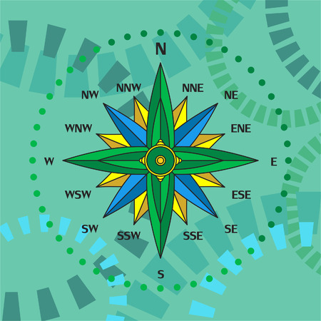 Illustration of a compass panel on abstract backgroundのイラスト素材