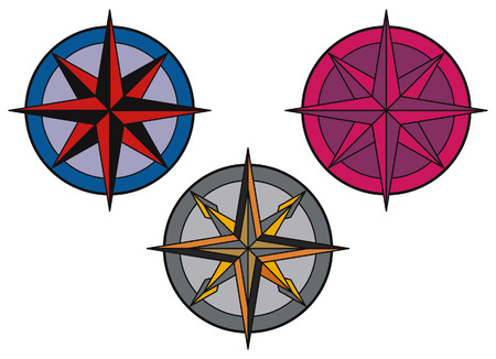 Compass panel on white backgroundのイラスト素材