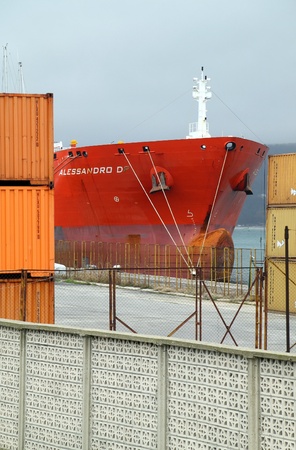 VARNA, BULGARIA - DECEMBER 01: Dutch tanker ALESSANDRO DP moored after being in collision with cargo vessel KARIM 1 on December 01, 2010. KARIM 1 sunk and five of her crew of ten are reported missing.のeditorial素材