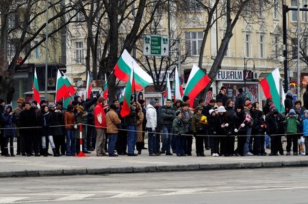 VARNA, BULGARIA - MARCH 3: Officials, military personal and common people are taking part in the Liberation Day celebrations on March 3, 2011 in Varna, Bulgaria. のeditorial素材