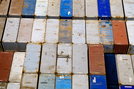 VARNA, BULGARIA-MAR 24: Cargo ship MAERSK TRAPANI (Year Built: 1990, Dead Weight: 21238 t) sails away into open sea after a short stay in Varna-west port on March 24, 2011 in Varna, Bulgaria のeditorial素材