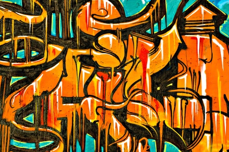 VARNA, BULGARIA - JUNE 5: Part of the eighty meters long graffiti painted on the breackwater wall at Port of Varna as part of the "Creatures from Black Sea" Sprite Graffiti Jam 2011 on June 5, 2011 in Varna, Bulgaria.のeditorial素材
