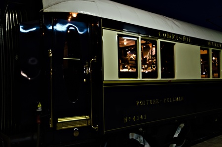 VARNA, BULGARIA - SEPTEMBER 6: The legendary 'Orient Express' is ready to depart from Varna Railway Station on September 6, 2011 in Varna, Bulgaria. The luxury train travels between Paris and Istanbulのeditorial素材