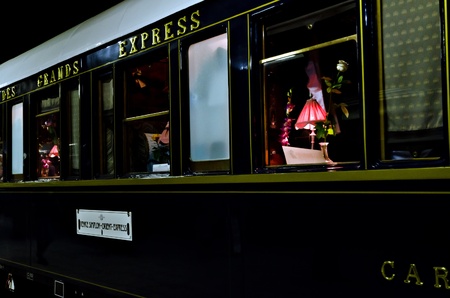 VARNA, BULGARIA - SEPTEMBER 6: The legendary 'Orient Express' is ready to depart from Varna Railway Station on September 6, 2011 in Varna, Bulgaria. The luxury train travels between Paris and Istanbulのeditorial素材
