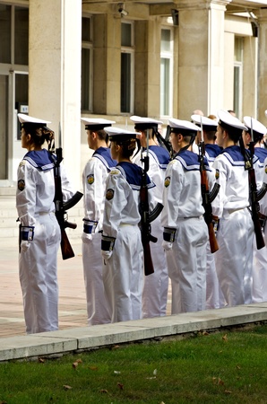 VARNA, BULGARIA - SEPTEMBER 22: Officials, NAVY personal and citizens celebrate the 103th anniversary of Bulgaria's independence on September 22, 2011 in Varna, Bulgaria. のeditorial素材