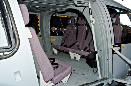 VARNA, BULGARIA - OCTOBER 9: Bulgarian Navy formally receive the first out of a total of three Panther helicopters agreed between Eurocopter and Bulgarian MoD on October 9, 2011 in Varna, Bulgaria. のeditorial素材