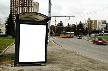 This is for advertisers to place ad copy samples on a bus shelter.の写真素材