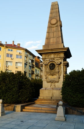 SOFIA, BULGARIA - APRIL 03: The Monument to Vasil Levski on April 03, 2012 in Sofia, Bulgaria. It commemorates the hanging of Bulgarian national hero Vasil Levski in the city on 18 February 1873.のeditorial素材
