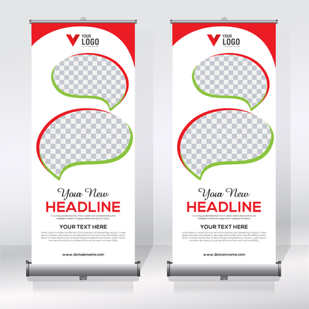 Roll Up Banner Design Template Abstract Background Pull Up
