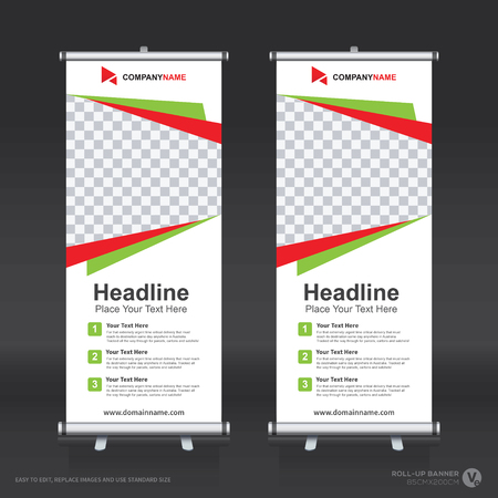 Roll up banner design template, vertical, abstract background, pull up design, modern banner, rectangle size.のイラスト素材