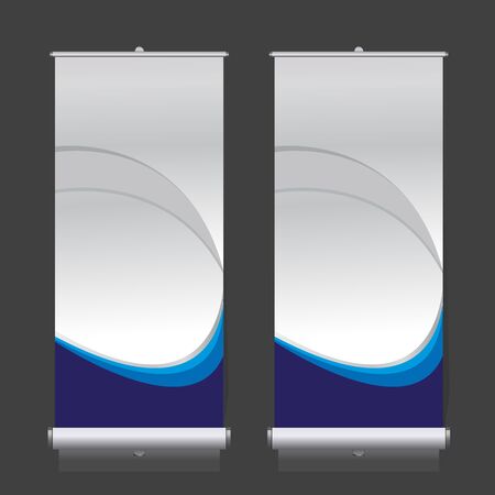 Roll up banner, pull up banner, x-banner, modern vertical new vector design templateのイラスト素材