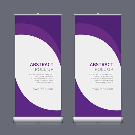 Roll up banner, pull up banner, x-banner, modern vertical new vector design templateのイラスト素材