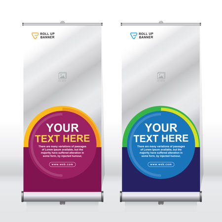 Roll up banner for your company or business, vector file, high quality, clean, creative, easy to edit, modern design x-banner, rollerのイラスト素材