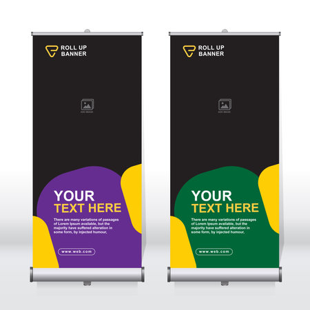 Roll up banner for your company or business, vector file, high quality, clean, creative, easy to edit, modern design x-banner, rollerのイラスト素材