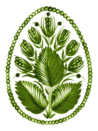 hand drawn, vector, illustration in Ukrainian folk styleのイラスト素材