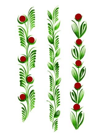hand drawn, vector, illustration in Ukrainian folk styleのイラスト素材