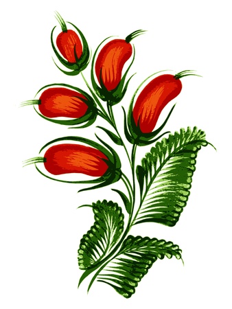 hand drawn, vector, illustration in Ukrainian folk styleのイラスト素材
