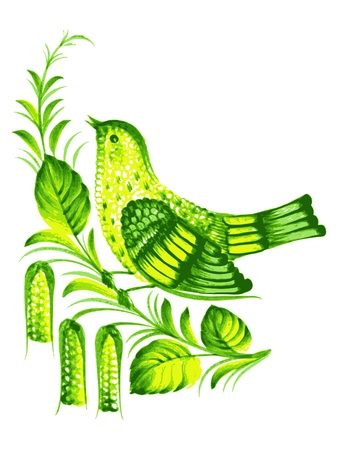 hand drawn, vector, illustration in Ukrainian folk styleのイラスト素材