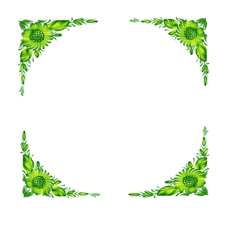 illustration of frame in Ukrainian folk styleのイラスト素材