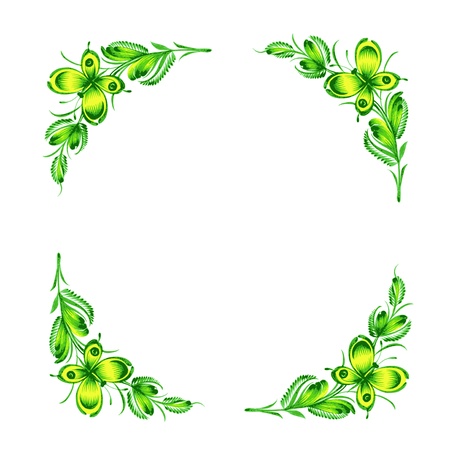 illustration of frame in Ukrainian folk styleのイラスト素材