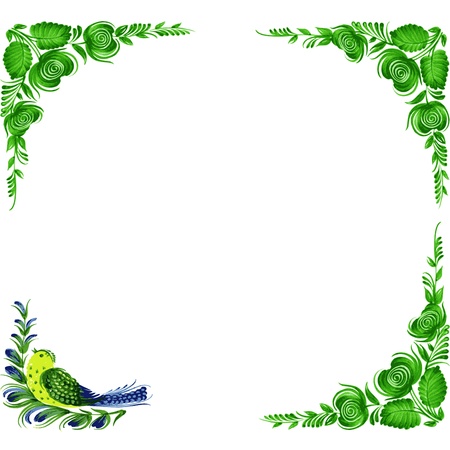 illustration of frame in Ukrainian folk styleのイラスト素材