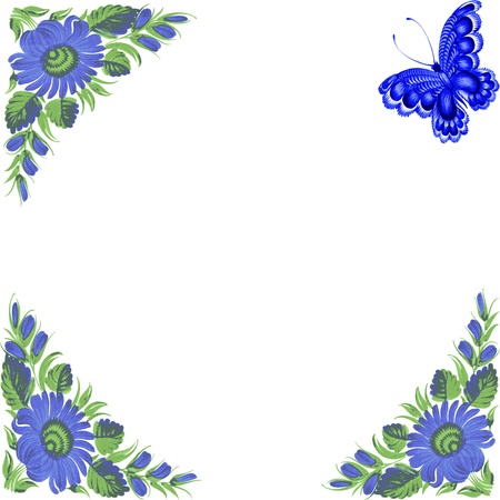 illustration of frame in Ukrainian folk styleのイラスト素材