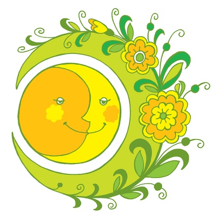 hand drawn, vector, illustration in Ukrainian folk styleのイラスト素材