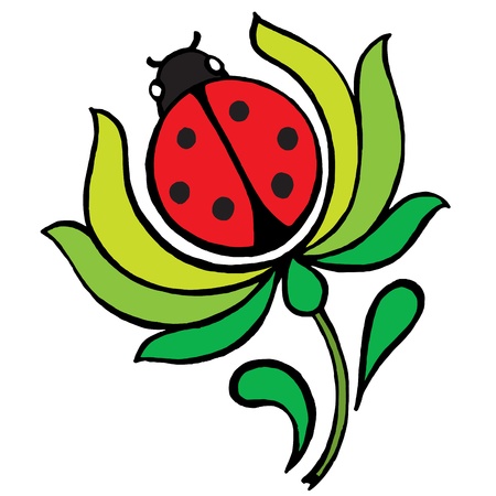 hand drawn, vector, illustration in Ukrainian folk styleのイラスト素材