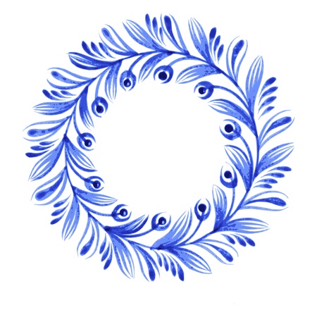 floral circle, hand drawn, vector, illustration in Ukrainian folk styleのイラスト素材