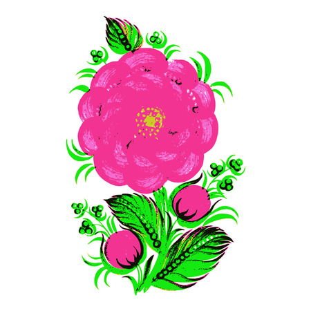 hand drawn, vector, illustration in Ukrainian folk styleのイラスト素材