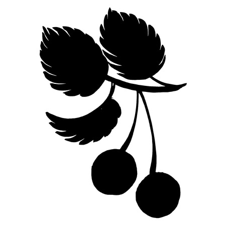 hand drawn, ornamental, black silhouette in grunge style