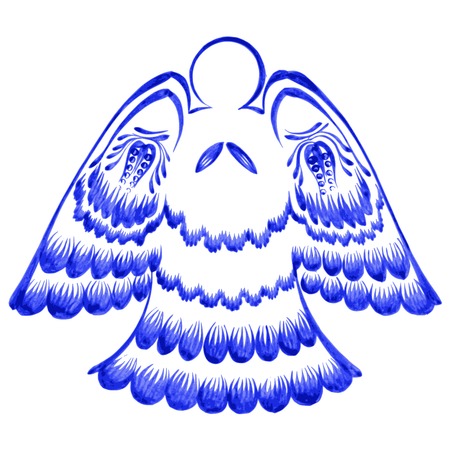 hand drawn illustration in Ukrainian folk styleのイラスト素材
