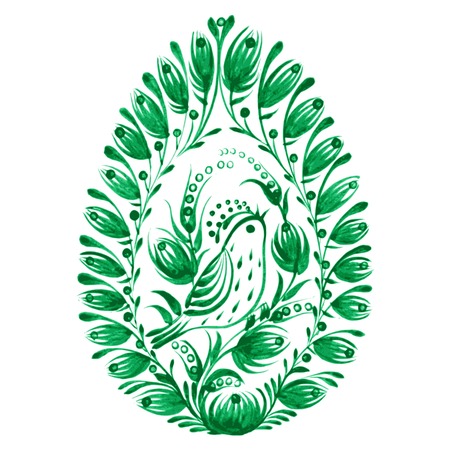 hand drawn illustration in Ukrainian folk styleのイラスト素材