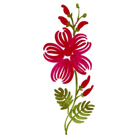 hand drawn illustration in Ukrainian folk styleのイラスト素材