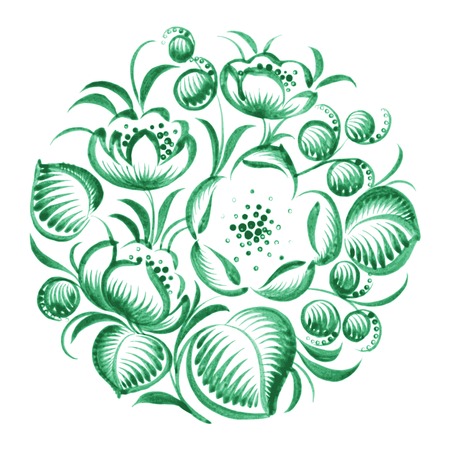 hand drawn illustration in Ukrainian folk styleのイラスト素材