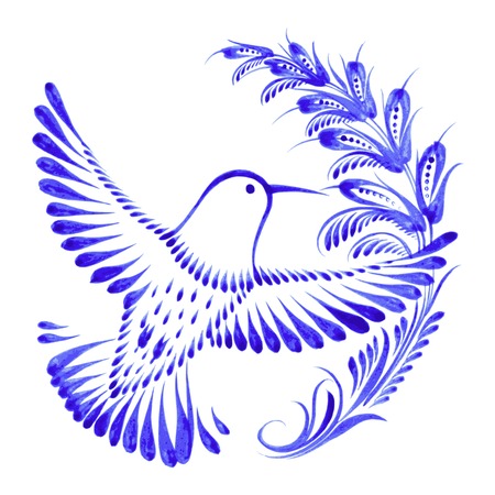 hand drawn illustration in Ukrainian folk styleのイラスト素材