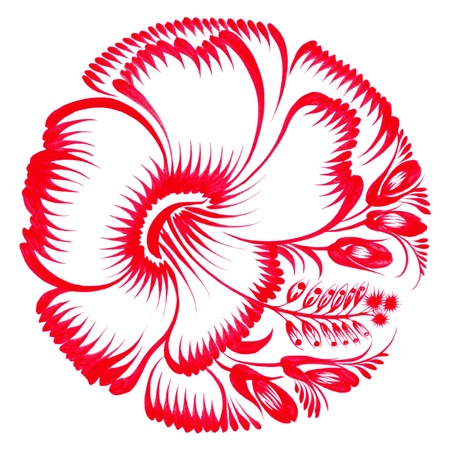 hand drawn illustration in Ukrainian folk styleのイラスト素材
