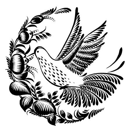 vector, artistic, decorative silhouette in grunge styleのイラスト素材