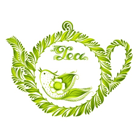 hand drawn illustration in Ukrainian folk styleのイラスト素材