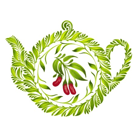 hand drawn illustration in Ukrainian folk styleのイラスト素材