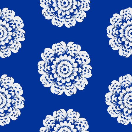 coloured seamless pattern with motive of flowerのイラスト素材