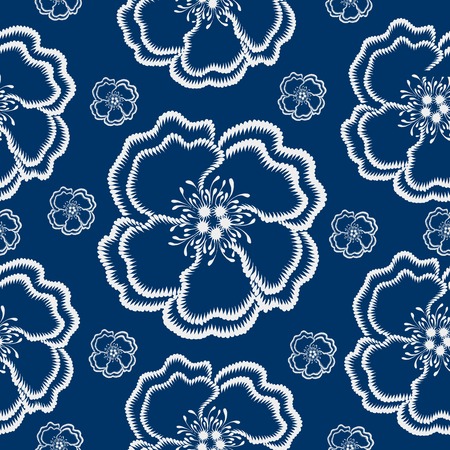 coloured seamless pattern with motive of flowerのイラスト素材