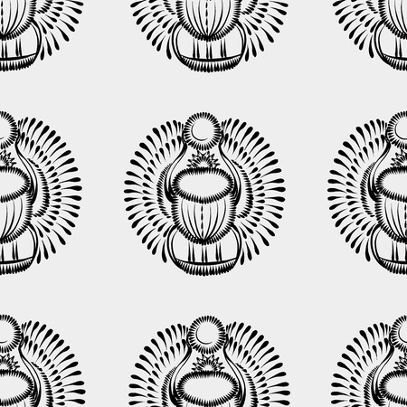 seamless pattern with motive of flower in grunge styleのイラスト素材